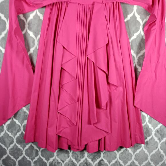 Vintage Laura Ashley Dress Size 10 Pink Cotton Puff Sleeve Maxi Fit Flare 80s - Picture 4 of 12